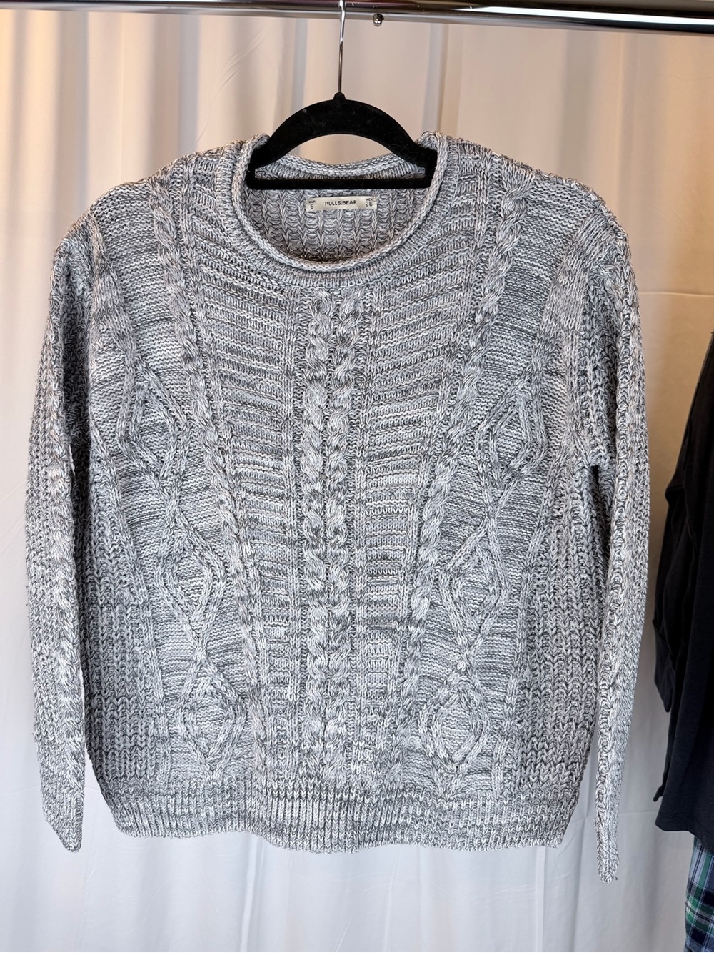 Cable Knit Gray and black Sweater